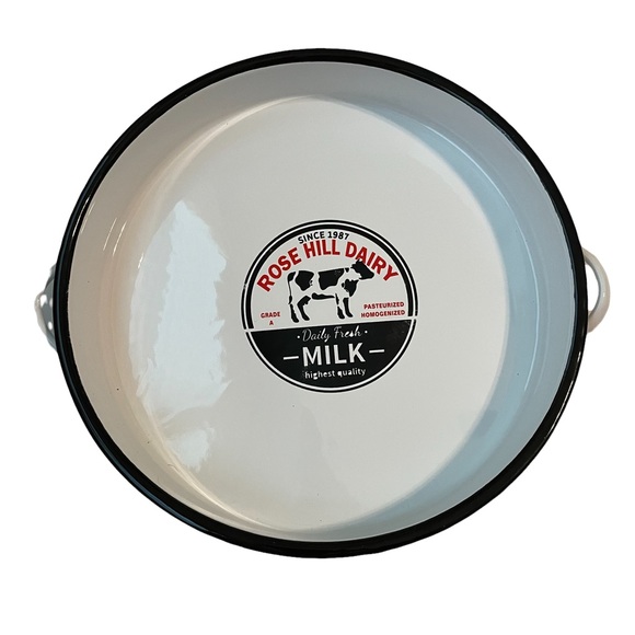Other - White Metal Enamelware Rose Hill Dairy Tray